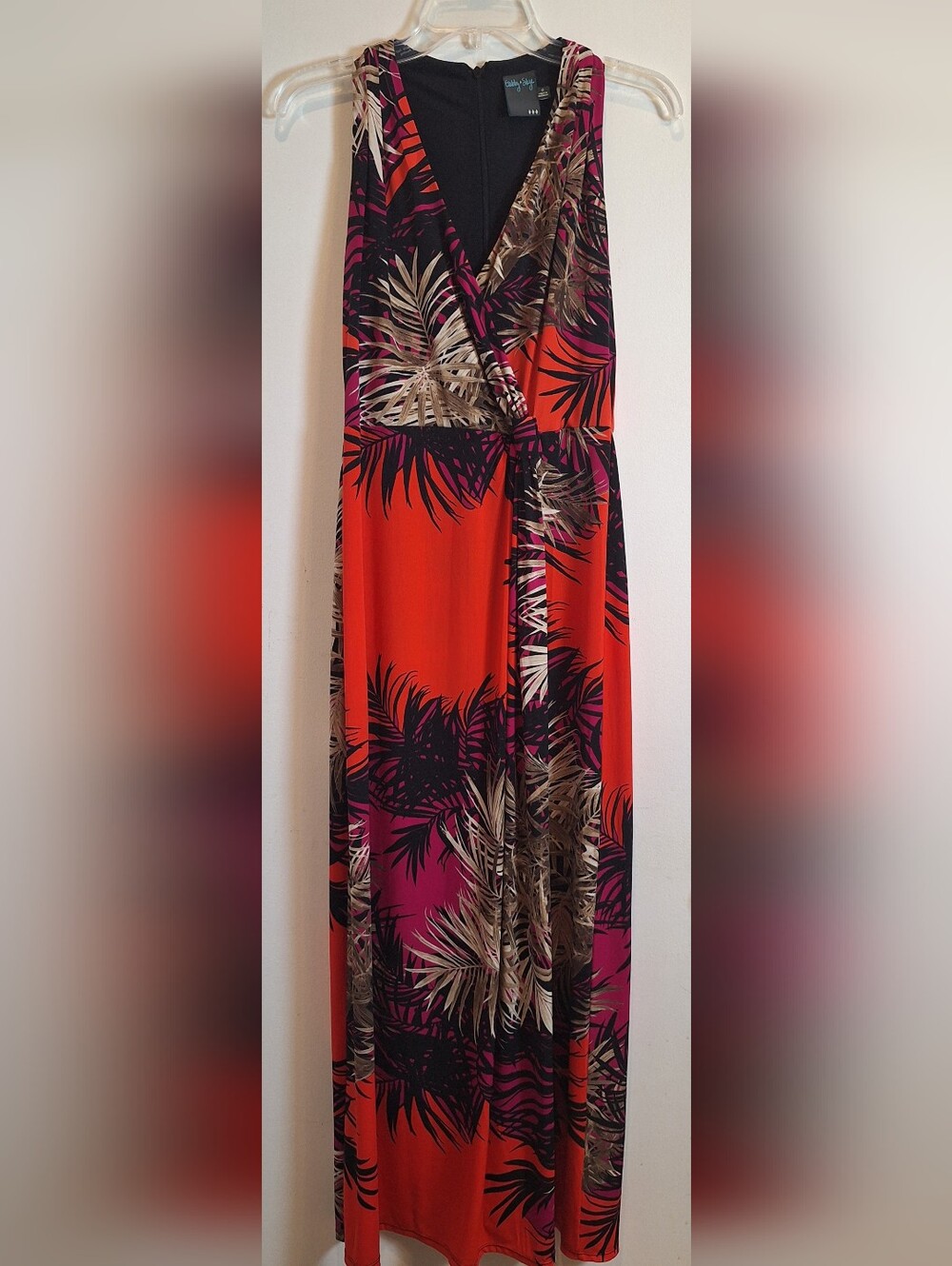 Gabby Skye Halter dress size 6 Women's Colorful‎ tropical Hawaii print maxi long